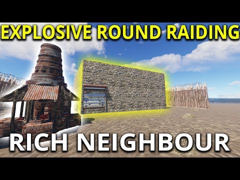 Explosive Round Raiding My Rich Neighbours Island Compound - Rust Solo Survival Gameplay