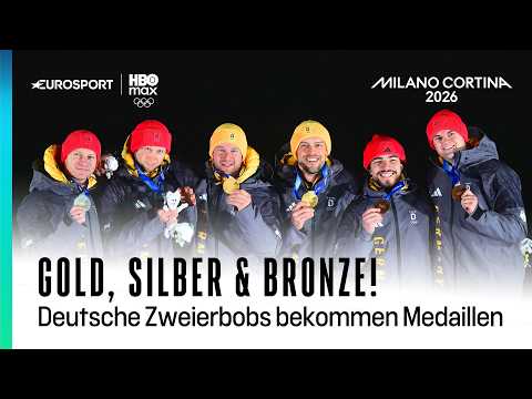 Ein ganzer Medaillensatz für Deutschland - Bob-Duos werden geehrt I Olympia 2026 I Männer