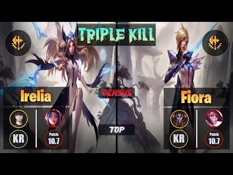 Roach IRELIA (Top) [Conqueror] VS FIORA - Grandmaster KR Patch 10.7 Triple Kill