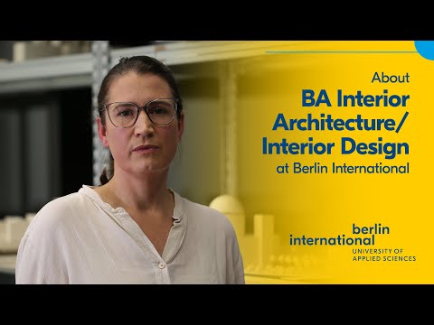 Prof. Katrin Brünjes falando sobre Bacharelado em Arquitetura de Interiores/Design de Interiores na Berlin International!