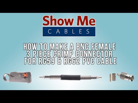 BNC Female Crimp Connector - RG59 & RG62 PVC Cable #3021