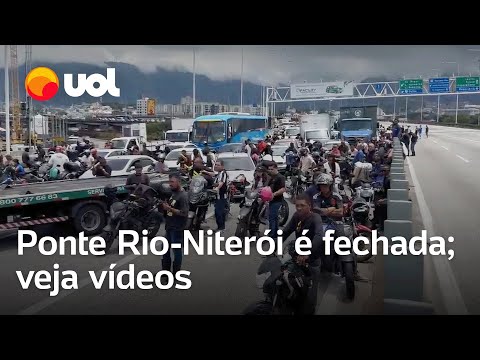 Ponte Rio-Niterói é fechada após homem escalar pórtico de sinalização no RJ; veja os vídeos