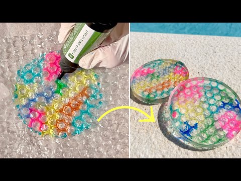 Beautiful Teal Bronze Geode Resin Coasters