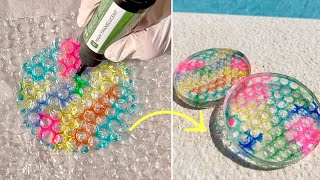 Amazing Effect With Bubble Wrap & UV Resin in Resin Coasters