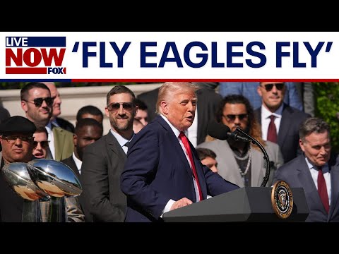 Video | WATCH: Trump hosts Philadelphia Eagles to celebrate Super Bowl title | LiveNOW from FOX