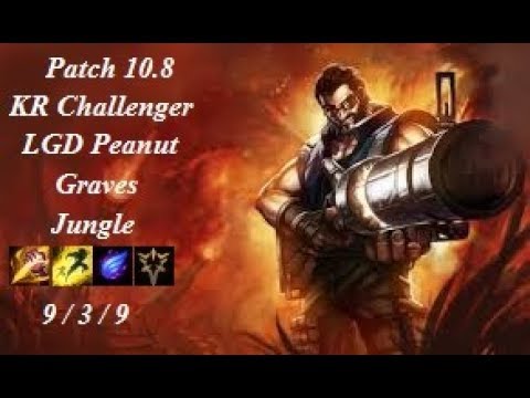LGD Peanut - Graves Jungle vs Nidalee - KR Challenger 765 LP - Patch 10.8