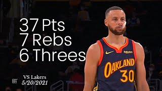 [高光] Stephen Curry  37 Pts VS Lakers