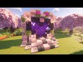 Minecraft 1.20 I How to Build a Heart Shaped Nether Portal I Cherry Blossom