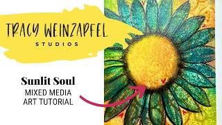 Floral Mixed Media Art Journal Page (Distress Oxide & Acrylic Painting Tutorial)