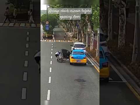Dangerous Door Opening! Cyclist Hit Hard | Driver at Fault #roadsafetycampaign
