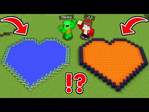 JJ and Mikey's New Heart Portals in Minecraft Maizen!