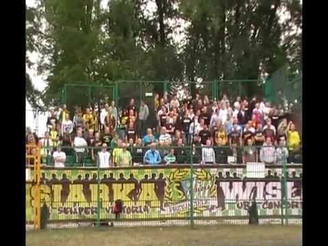 Doping kibiców Siarki Tarnobrzeg na wyjeździe w Radomiu