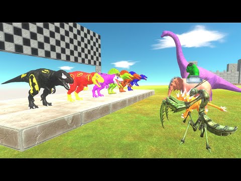 BATMAN T REX CHAMPIONSHIP SPEED RACE WITH HIS FRIENDS DEATH RUN - Animal Revolt Battle Simulator