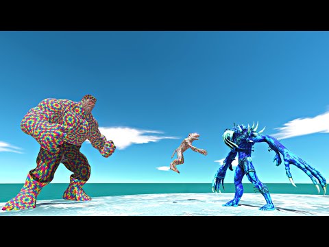Ice Scourge vs Hypnosis Hulk Team in Ice Arena - Animal Revolt Battle Simulator