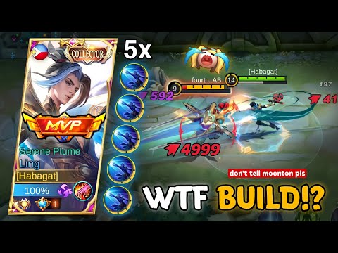LING WTF BUILD + FAST HAND 5X DASH COMBO! Ling Best Emblem + Genius Rotation!⚡ - LING MLBB