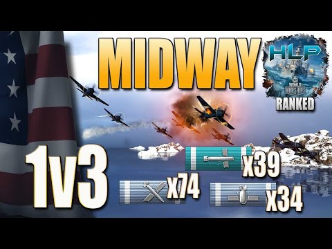 AirCarrier Midway in Ranked, 1v3, 287k damage - World of Warships