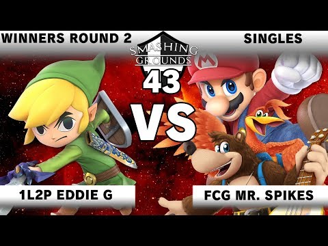 Smashing Grounds 43 Winners Rd 2 - 1L2P Eddie G [Toon Link] v FCG Mr. Spikes [Banjo, Mario]
