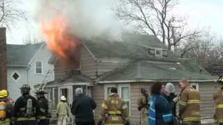 preview picture of video 'Winthrop Harbor Fire - House Burn Down - Training  - April 2013.'