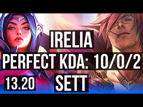 IRELIA vs SETT (MID) | 10/0/2, Legendary, 300+ games | KR Master | 13.20