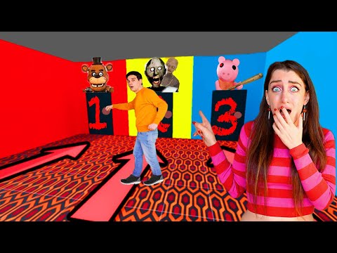 NON SCEGLIERE LA PORTA SBAGLIATA CHALLENGE!!GRANNY,PIGGY,BALDI,FREDDY,SIREN HEAD!!