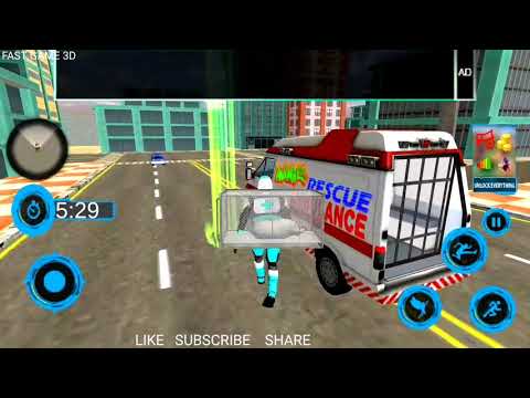 Light superhero speed hero robot rescue mission 3D