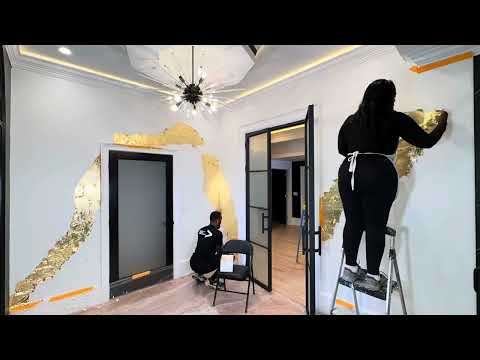 How to create a gold leaf art deco accent wall