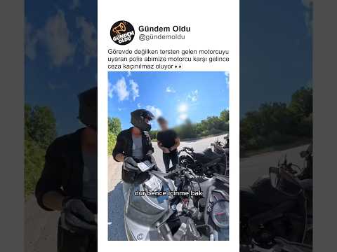 Tersten gelen motorcu kendisini uyaran polise karşı gelince cezayı yiyor 👀