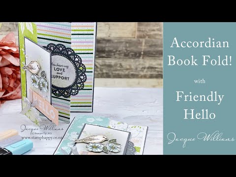 Try This Easy Fun Fold Book Card with your Printed Papers!   Featuring the Friendly Hello Bundle
