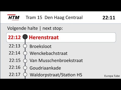 HTM Omroepen Tram 15 Nootdorp Centrum - Den Haag Centraal.