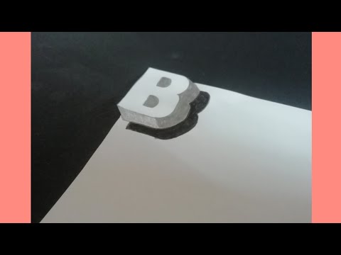 How to draw a 3D FLOATING LETTER "B"