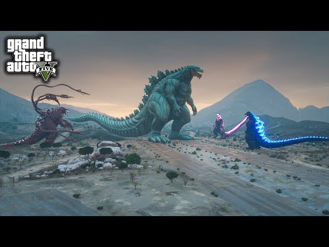 The Legendary Godzilla Earth vs. Team Shin Godzilla Epic Battle ( GTA V Mods )