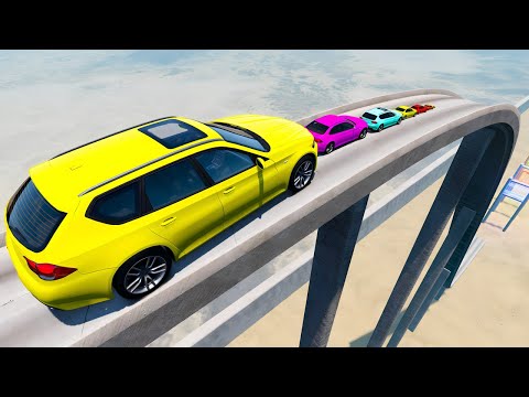 Small Cars vs Giant Large Laser Jump Crash [ BeamNG.drive ] #9