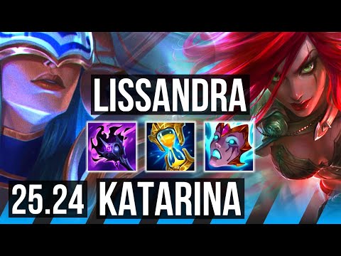 LISSANDRA vs KATARINA (MID) | Summon Aery, 43K damage | KR Master | 25.24