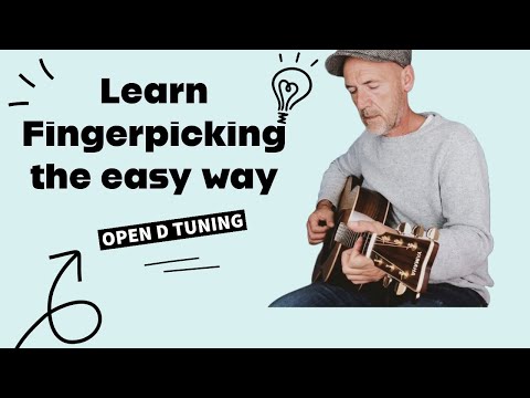 Learn how to fingerpick the easy way - Open D Tuning - Guitar Lesson
