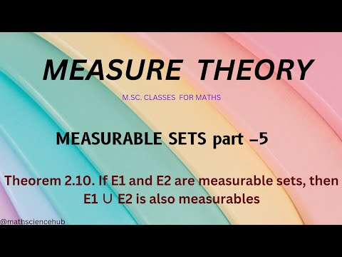 If E1 and E2 are two measurable sets,then E1∪E2 is also measurable #mscmathematics