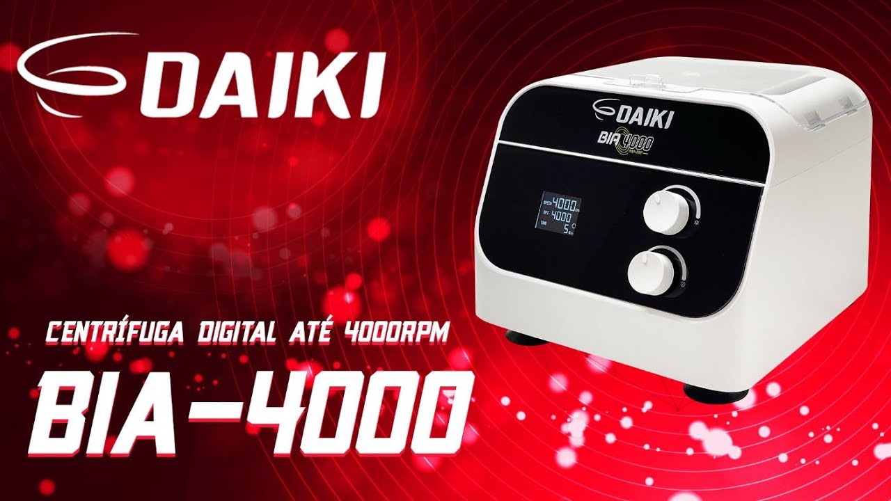 Centrifuga Digital Marca Daiki até 4.000 rpm, modelo Bia-4000