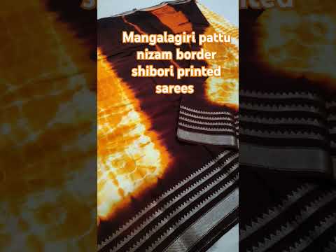 "Elegant Mangalagiri Nizam Border Shibori Sarees ✨Perfect for Weddings! # SareeLove# WeddingFashion"