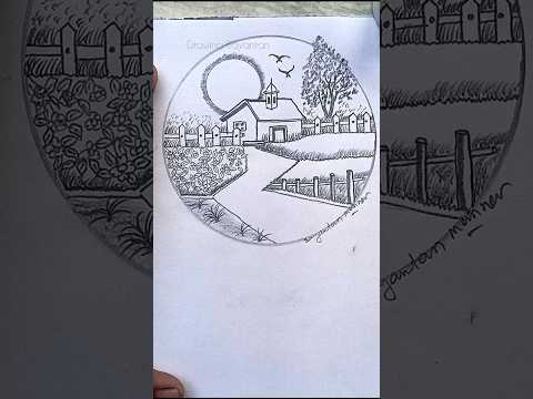 nice easy Hut & nature drawing #drawing #art #shorts #pencildrawing #drawingsayantan #nature #hut