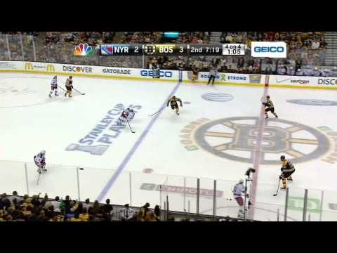 Johnny Boychuk wicked wrister goal 3-2 May 19 2013 NY Rangers vs Boston Bruins NHL Hockey