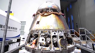 China's experimental manned spaceship's return capsule shown to public