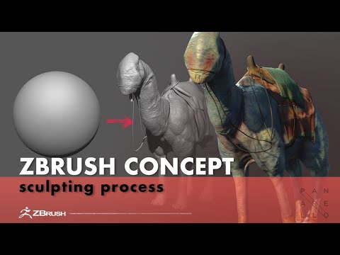 ZBRUSH 'desert creature' concept - sculpting process + final blender rendering