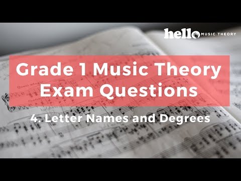 Grade 1 Music Theory Exam Questions - Letter Names and Degrees