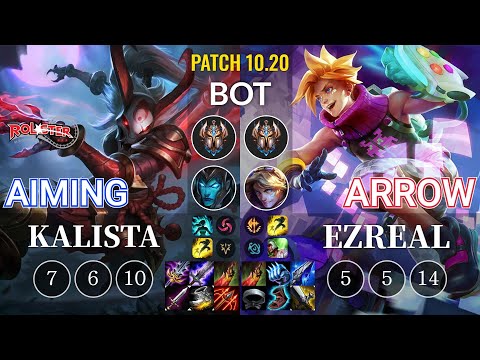 KT Aiming Kalista vs Arrow Ezreal Bot - KR Patch 10.20
