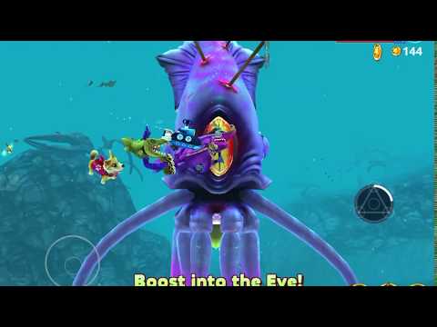 Hungry shark world gameplay dark magic shark vs. the squid boss (The Kraken)  part 4