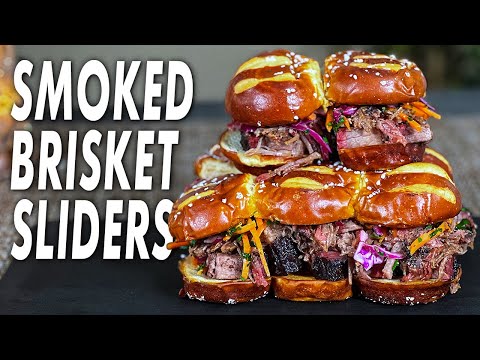 Smoked Brisket Sliders with Chimichurri Slaw