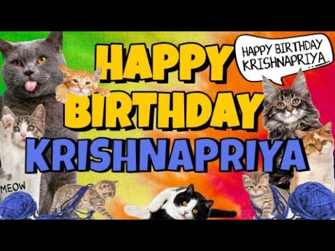 Happy Birthday Krishnapriya! Crazy Cats Say Happy Birthday Krishnapriya (Very Funny)