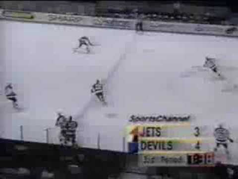 Scott Stevens HUGE HIP CHECK on Tie Domi 1993/94