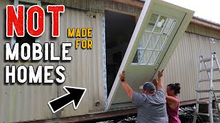 Installing a HOUSE SIZED DOOR in Our 1988 Mobile Home