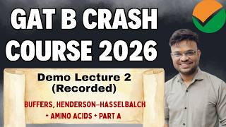 GAT-B 2026 Demo Class 2 | Buffers, Henderson–Hasselbalch & Amino Acids + Part A