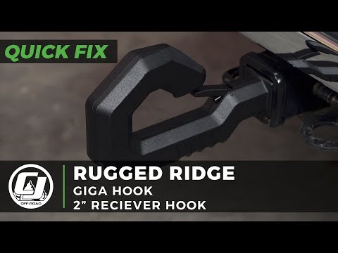 Rugged Ridge: Black Giga Hook for a 2" Receiver Hitch
